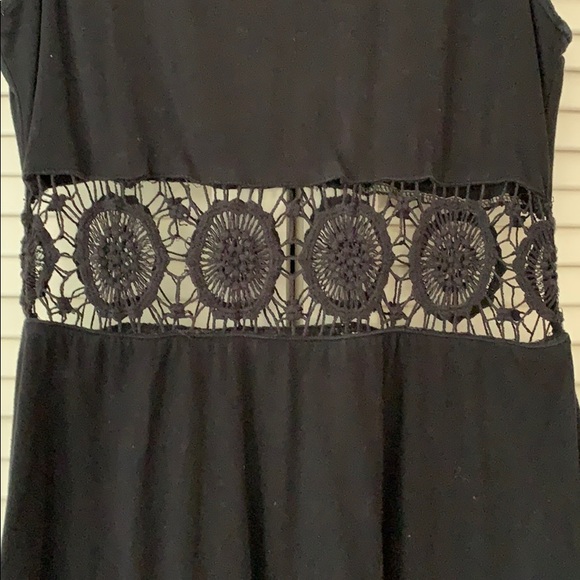 ASOS black mini dress with lace-like cutout detail - Picture 6 of 7